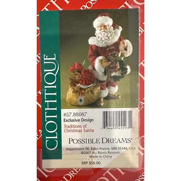 Clothtique Possible Dreams Traditions Of Christmas #57.88087 Dept. 56 w/Box 2007 - Picture 2 of 10